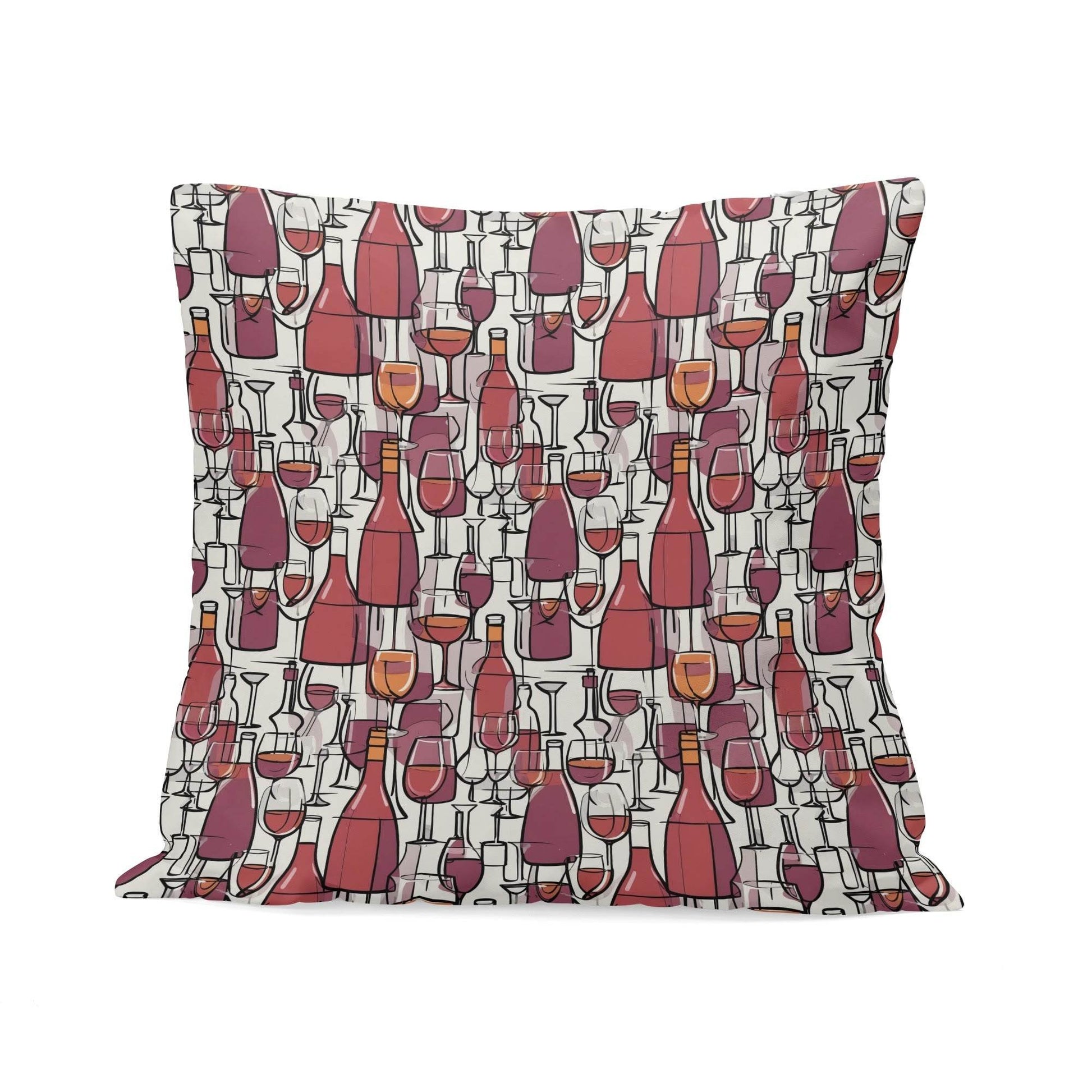 Wine with Me Peach Velvet 4 Pcs Square Pillow Case Covers (5 sizes) - DeRose Seasonal