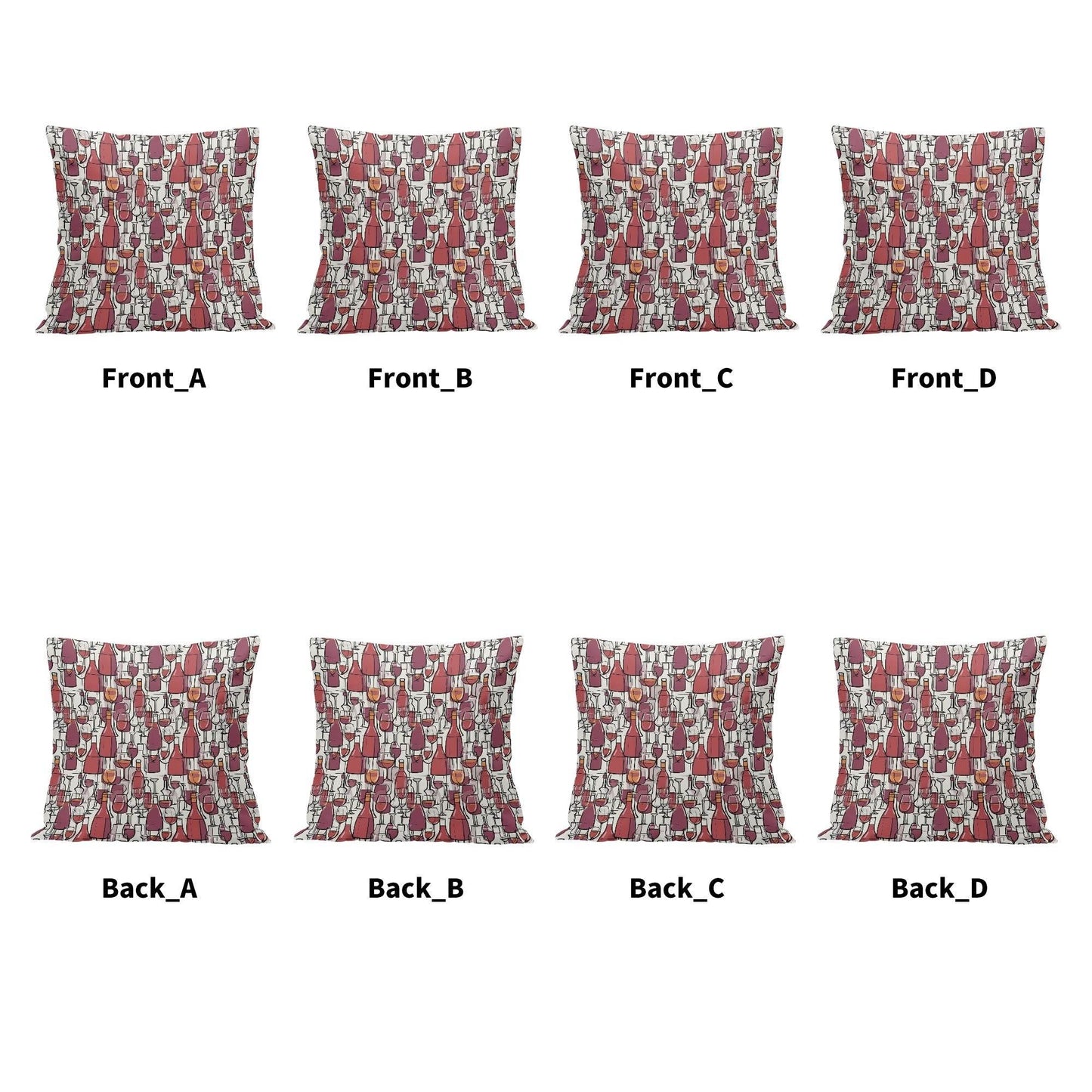 Wine with Me Peach Velvet 4 Pcs Square Pillow Case Covers (5 sizes) - DeRose Seasonal
