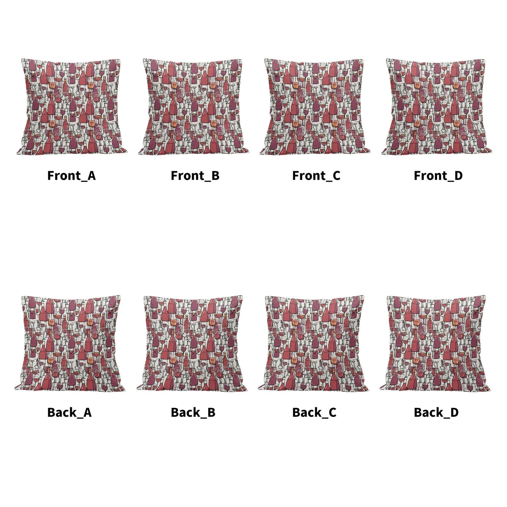 Wine with Me Peach Velvet 4 Pcs Square Pillow Case Covers (5 sizes) - DeRose Seasonal
