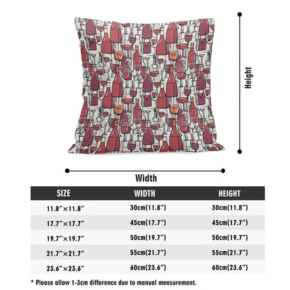 Wine with Me Peach Velvet 4 Pcs Square Pillow Case Covers (5 sizes) - DeRose Seasonal