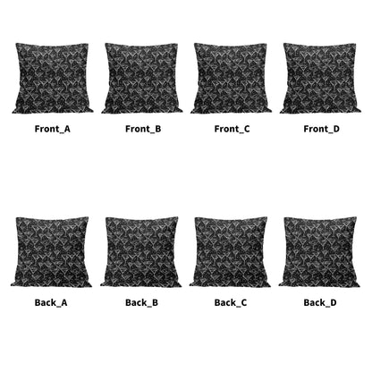 Black and White Martini Peach Velvet 4 Pcs Square Pillow Case Covers (5 sizes) - DeRose Seasonal