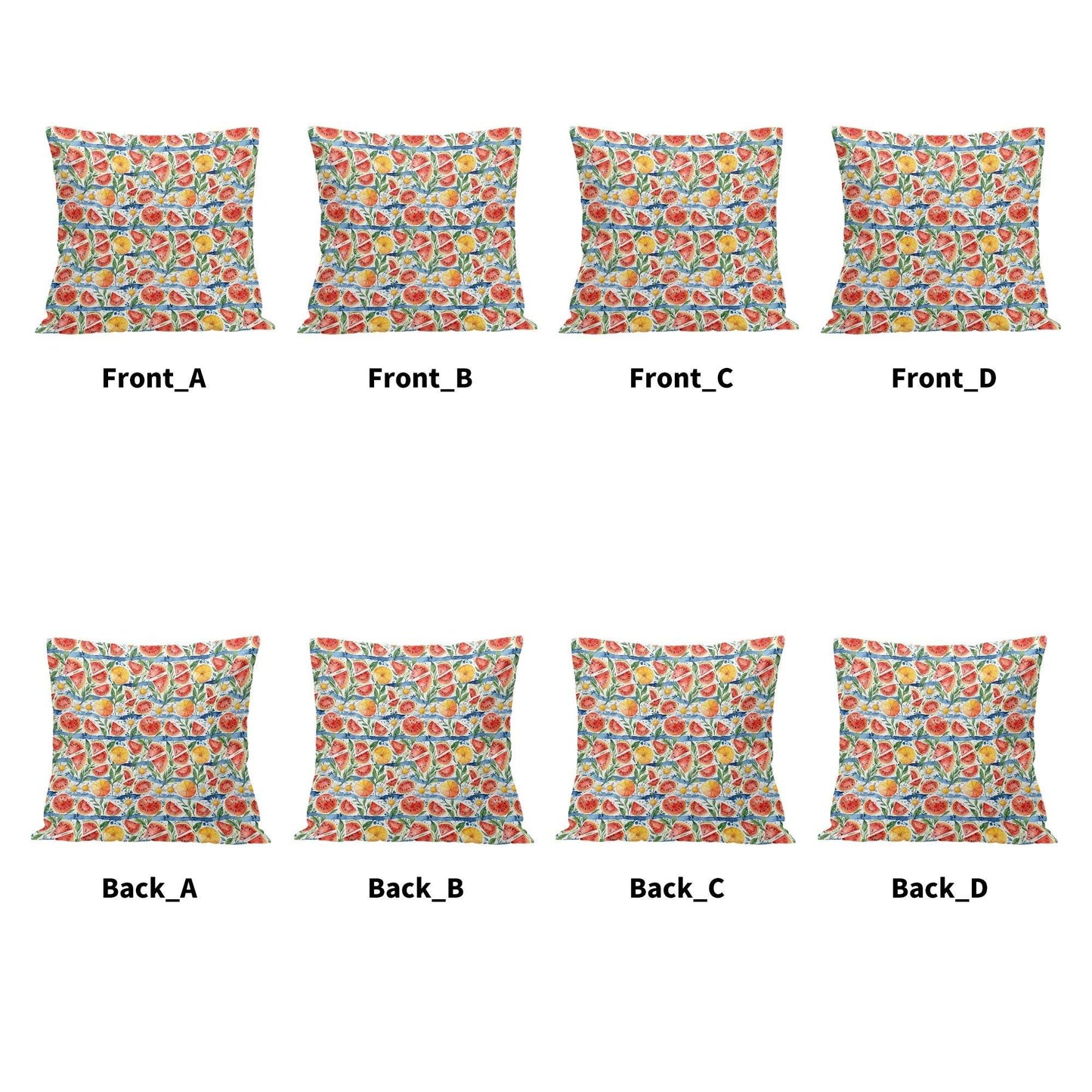 Watermelon Peach Velvet 4 Pcs Square Pillow Case Covers (5 sizes) - DeRose Seasonal