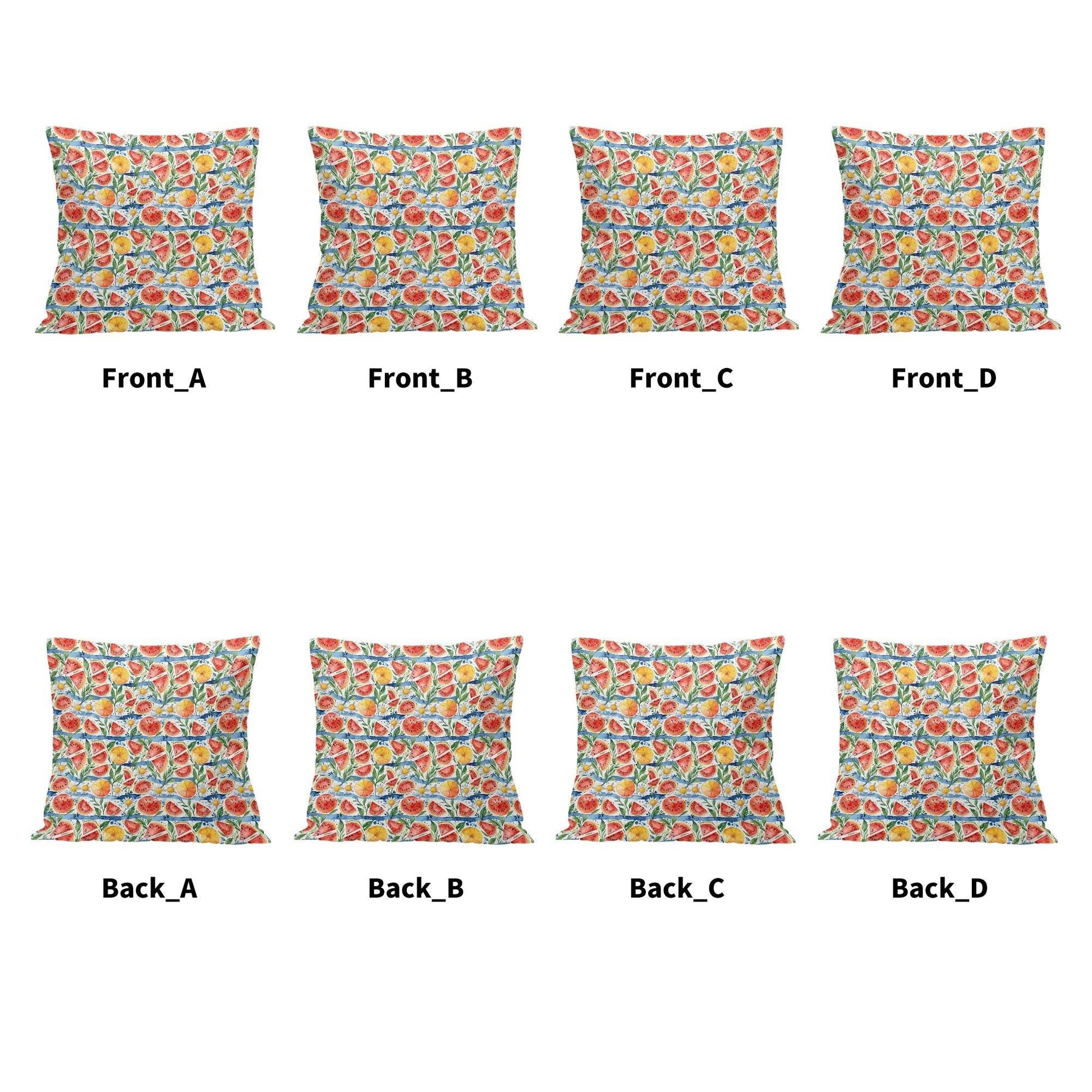 Watermelon Peach Velvet 4 Pcs Square Pillow Case Covers (5 sizes) - DeRose Seasonal
