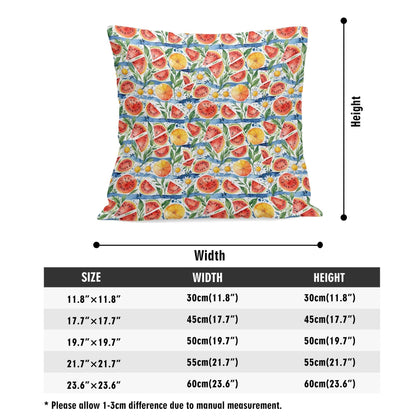 Watermelon Peach Velvet 4 Pcs Square Pillow Case Covers (5 sizes) - DeRose Seasonal