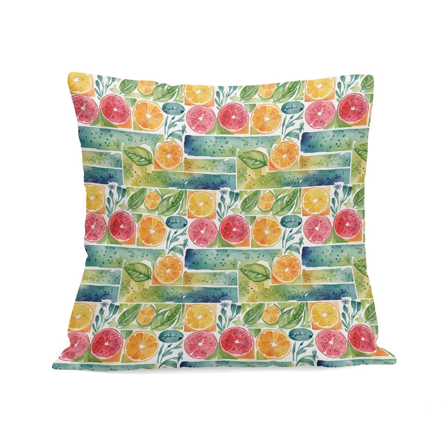 Watercolor Fruit Peach Velvet 4 Pcs Square Pillow Case Covers (5 sizes) - DeRose Seasonal