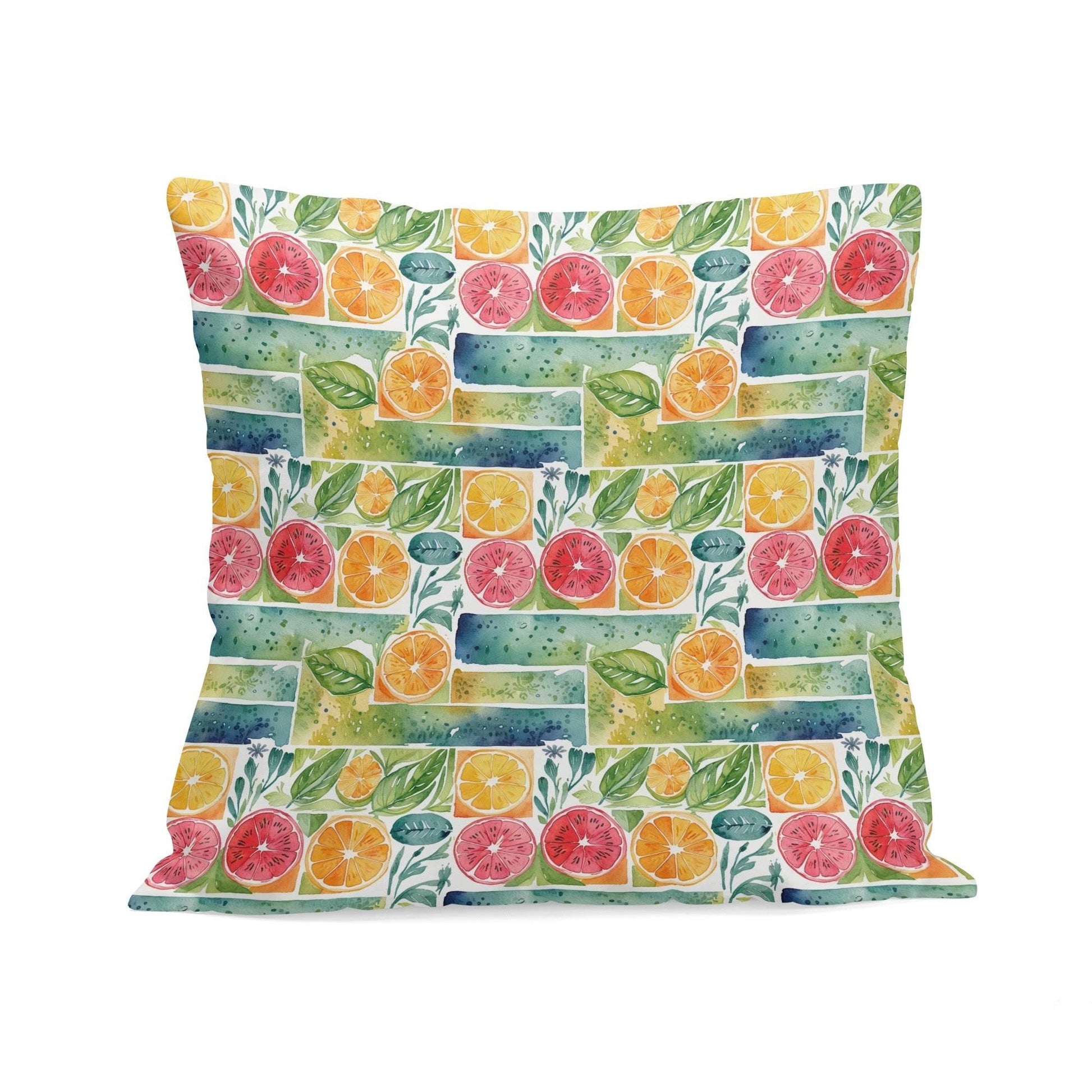 Watercolor Fruit Peach Velvet 4 Pcs Square Pillow Case Covers (5 sizes) - DeRose Seasonal