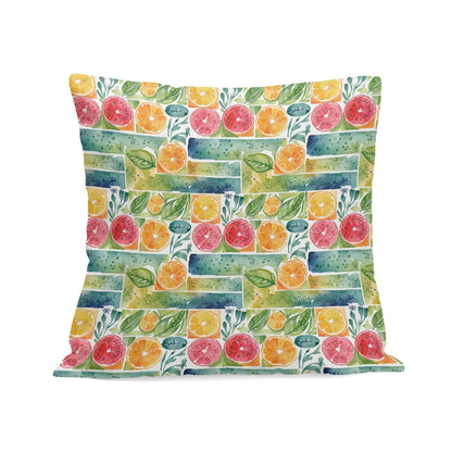 Watercolor Fruit Peach Velvet 4 Pcs Square Pillow Case Covers (5 sizes) - DeRose Seasonal