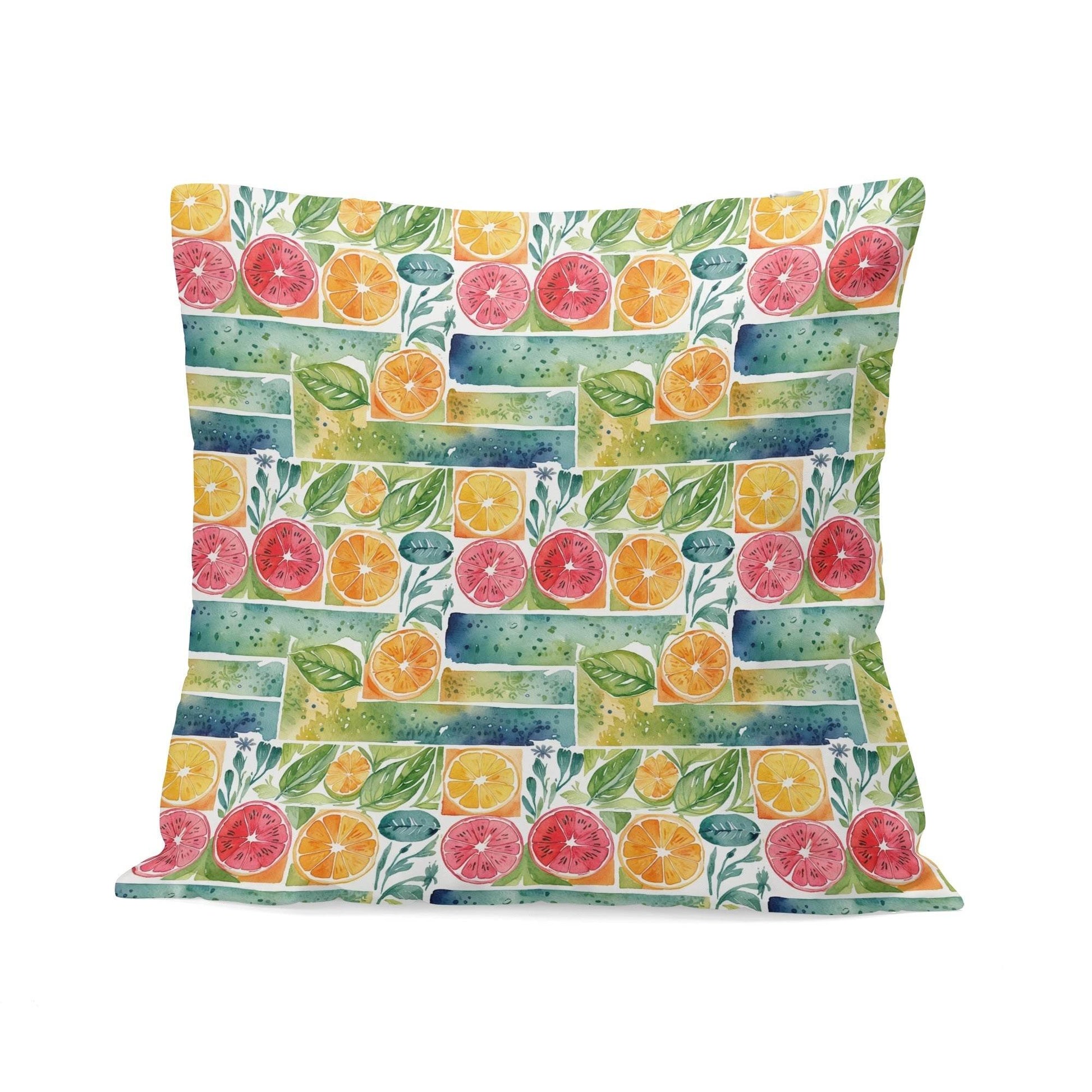 Watercolor Fruit Peach Velvet 4 Pcs Square Pillow Case Covers (5 sizes) - DeRose Seasonal