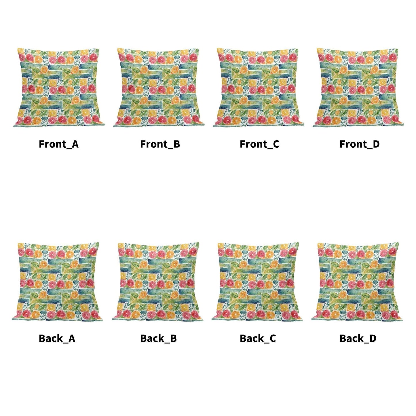 Watercolor Fruit Peach Velvet 4 Pcs Square Pillow Case Covers (5 sizes) - DeRose Seasonal