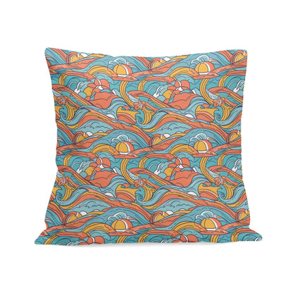 Ocean Abstract Peach Velvet 4 Pcs Square Pillow Case Covers (5 sizes) - DeRose Seasonal