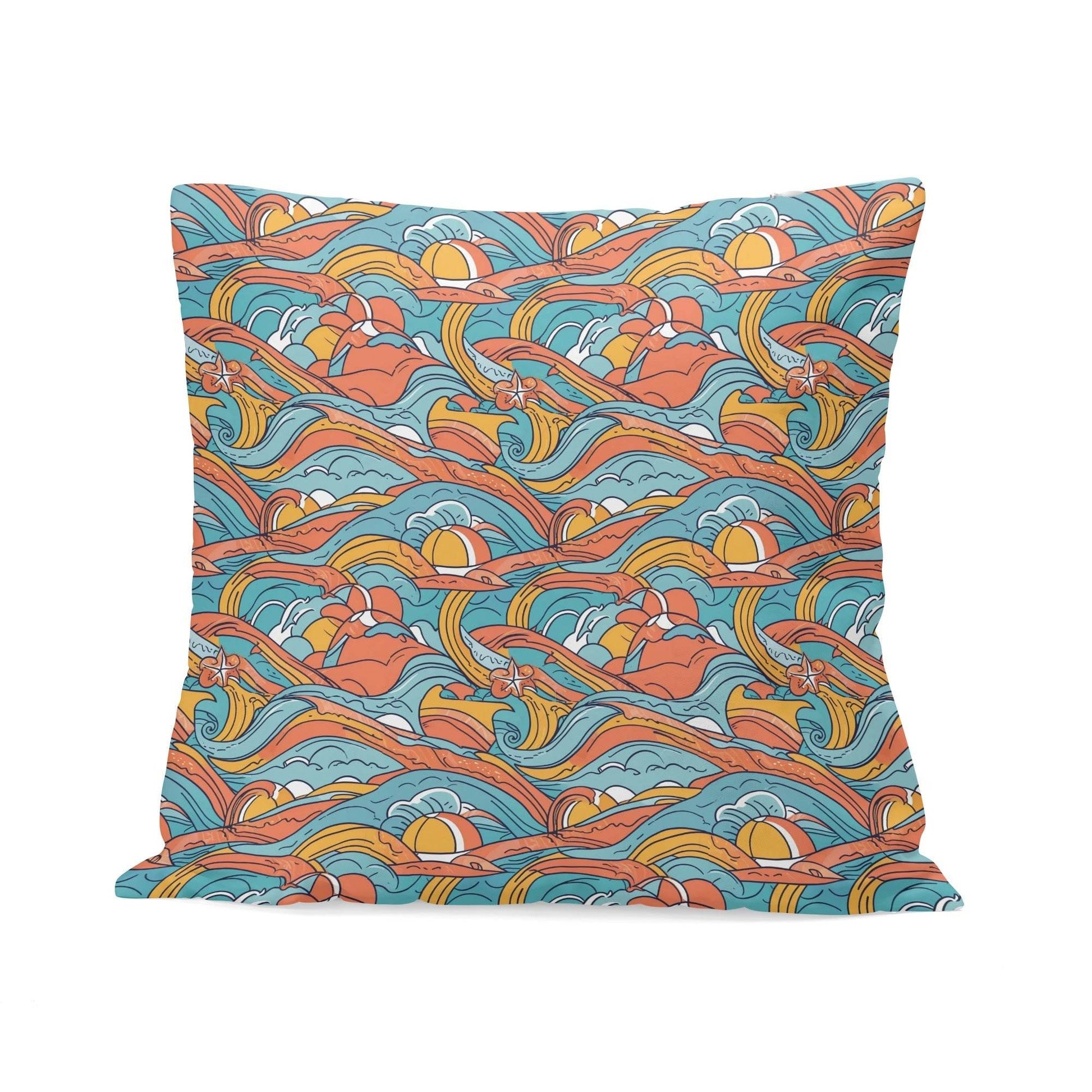 Ocean Abstract Peach Velvet 4 Pcs Square Pillow Case Covers (5 sizes) - DeRose Seasonal