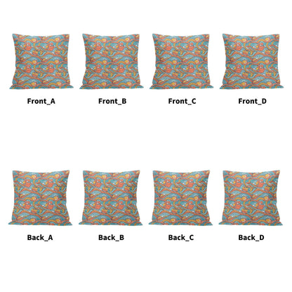 Ocean Abstract Peach Velvet 4 Pcs Square Pillow Case Covers (5 sizes) - DeRose Seasonal