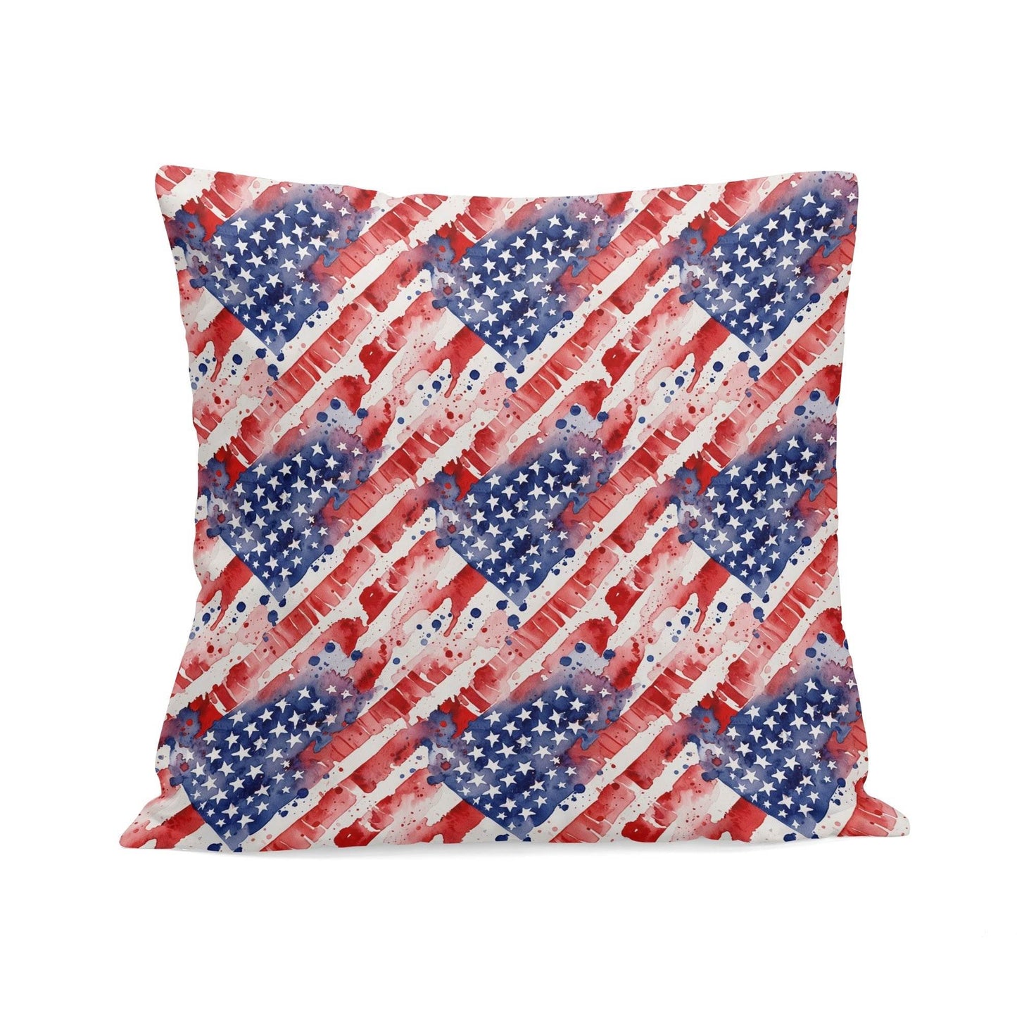 Watercolor Independence Peach Velvet 4 Pcs Square Pillow Case Covers (5 sizes) - DeRose Seasonal