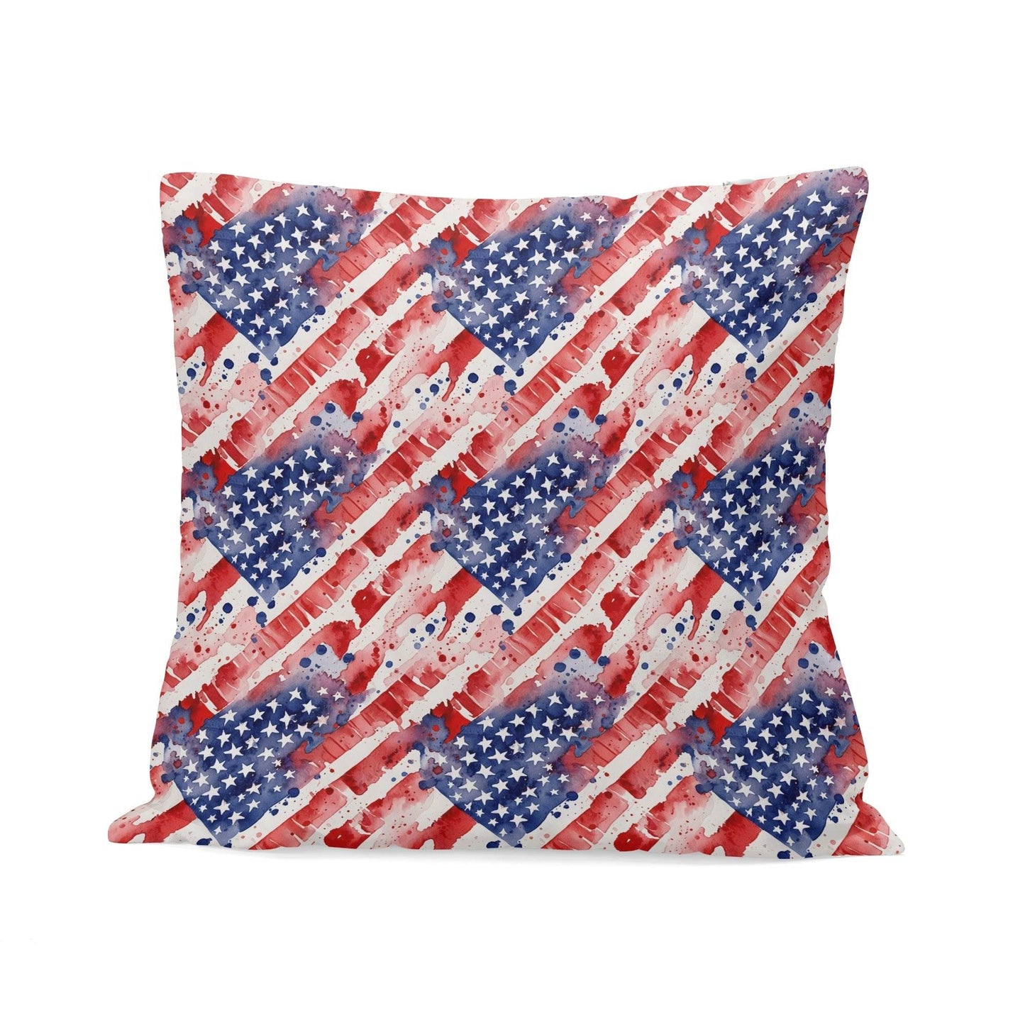 Watercolor Independence Peach Velvet 4 Pcs Square Pillow Case Covers (5 sizes) - DeRose Seasonal