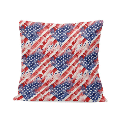 Watercolor Independence Peach Velvet 4 Pcs Square Pillow Case Covers (5 sizes) - DeRose Seasonal