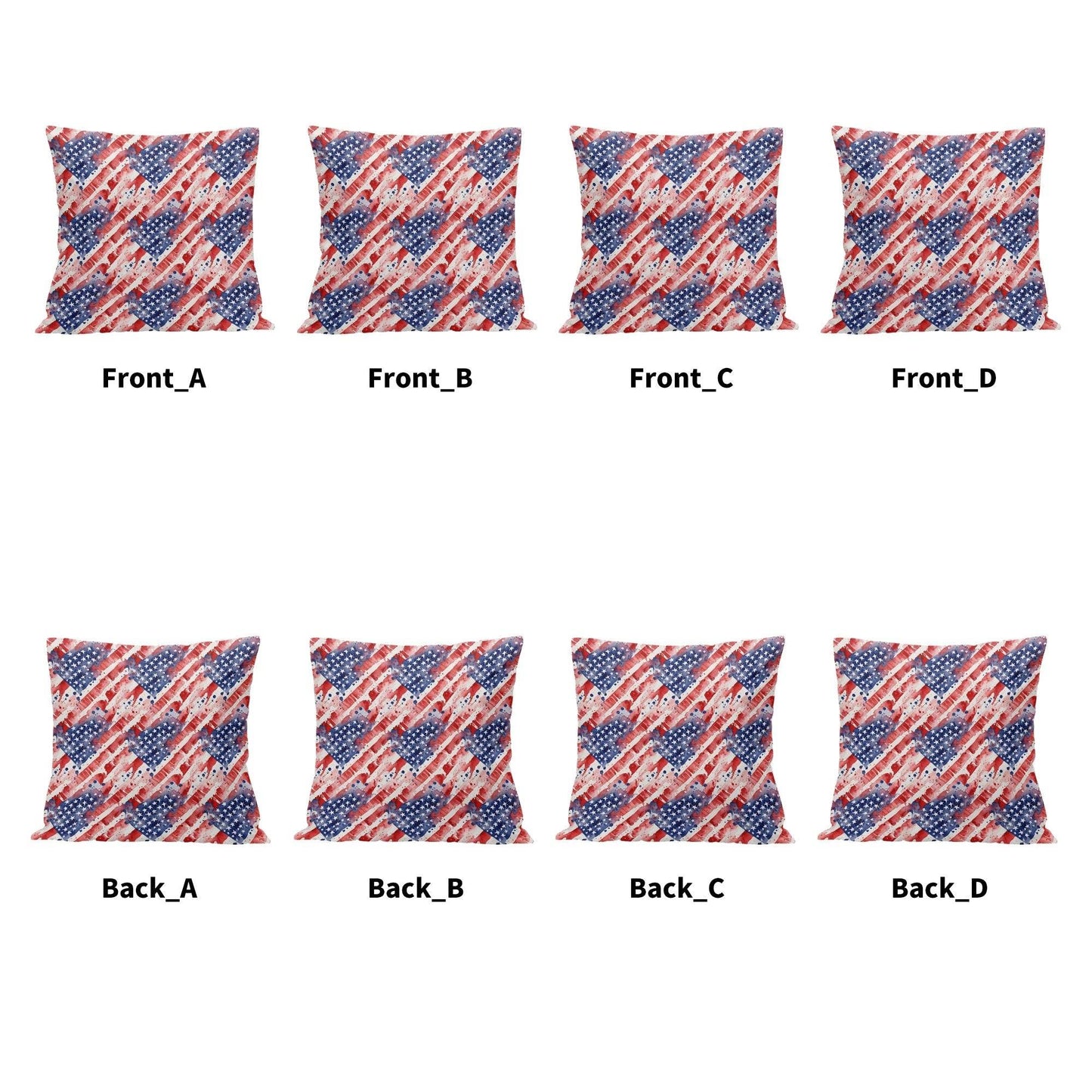 Watercolor Independence Peach Velvet 4 Pcs Square Pillow Case Covers (5 sizes) - DeRose Seasonal