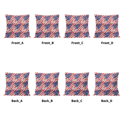 Watercolor Independence Peach Velvet 4 Pcs Square Pillow Case Covers (5 sizes) - DeRose Seasonal
