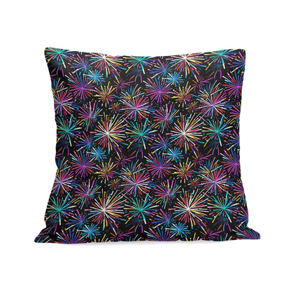 Sharp Fireworks Peach Velvet 4 Pcs Square Pillow Case Covers (5 sizes) - DeRose Seasonal