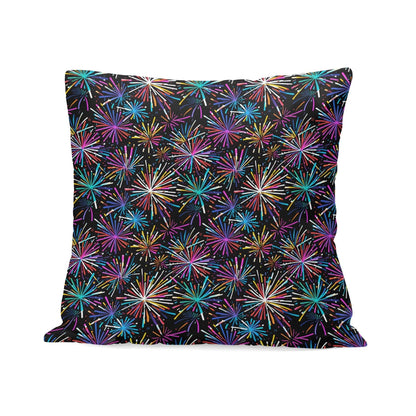 Sharp Fireworks Peach Velvet 4 Pcs Square Pillow Case Covers (5 sizes) - DeRose Seasonal