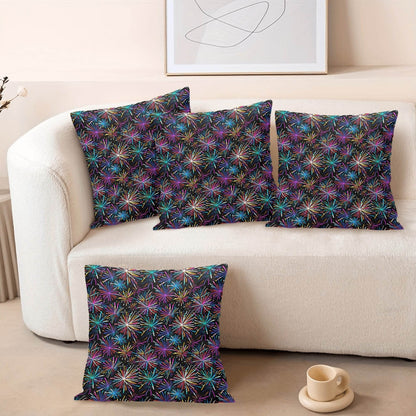 Sharp Fireworks Peach Velvet 4 Pcs Square Pillow Case Covers (5 sizes) - DeRose Seasonal