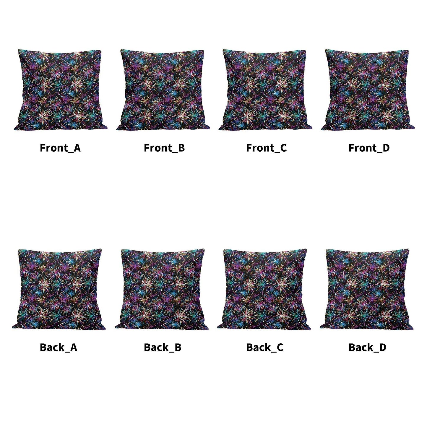Sharp Fireworks Peach Velvet 4 Pcs Square Pillow Case Covers (5 sizes) - DeRose Seasonal