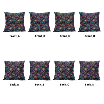 Sharp Fireworks Peach Velvet 4 Pcs Square Pillow Case Covers (5 sizes) - DeRose Seasonal