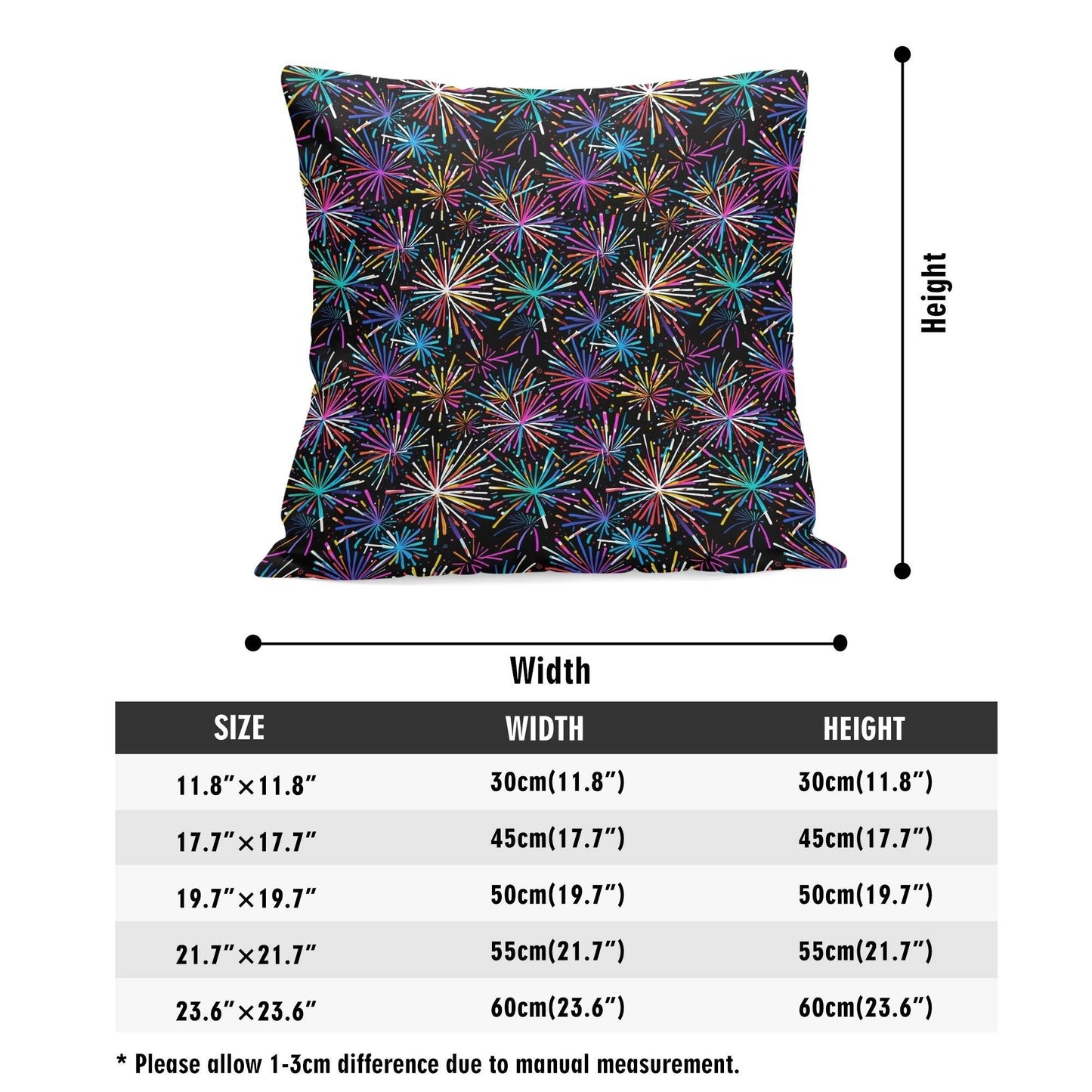 Sharp Fireworks Peach Velvet 4 Pcs Square Pillow Case Covers (5 sizes) - DeRose Seasonal