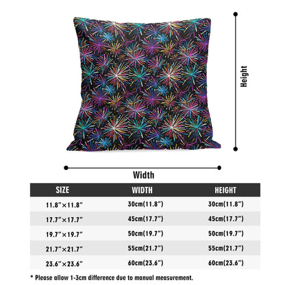 Sharp Fireworks Peach Velvet 4 Pcs Square Pillow Case Covers (5 sizes) - DeRose Seasonal