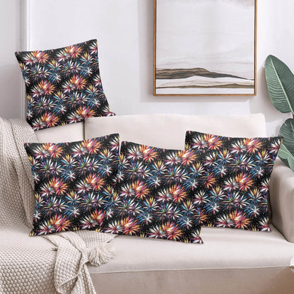 Freedom Fireworks Peach Velvet 4 Pcs Square Pillow Case Covers (5 sizes) - DeRose Seasonal
