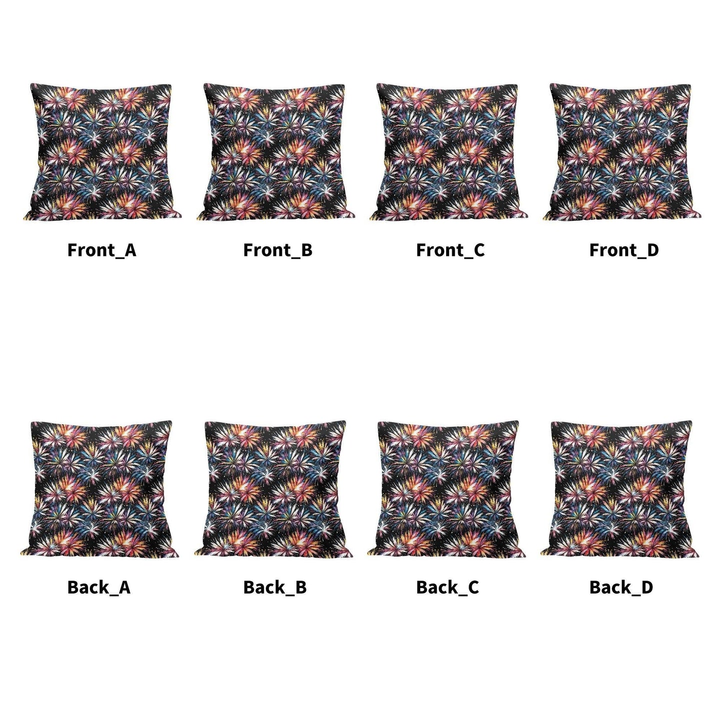 Freedom Fireworks Peach Velvet 4 Pcs Square Pillow Case Covers (5 sizes) - DeRose Seasonal