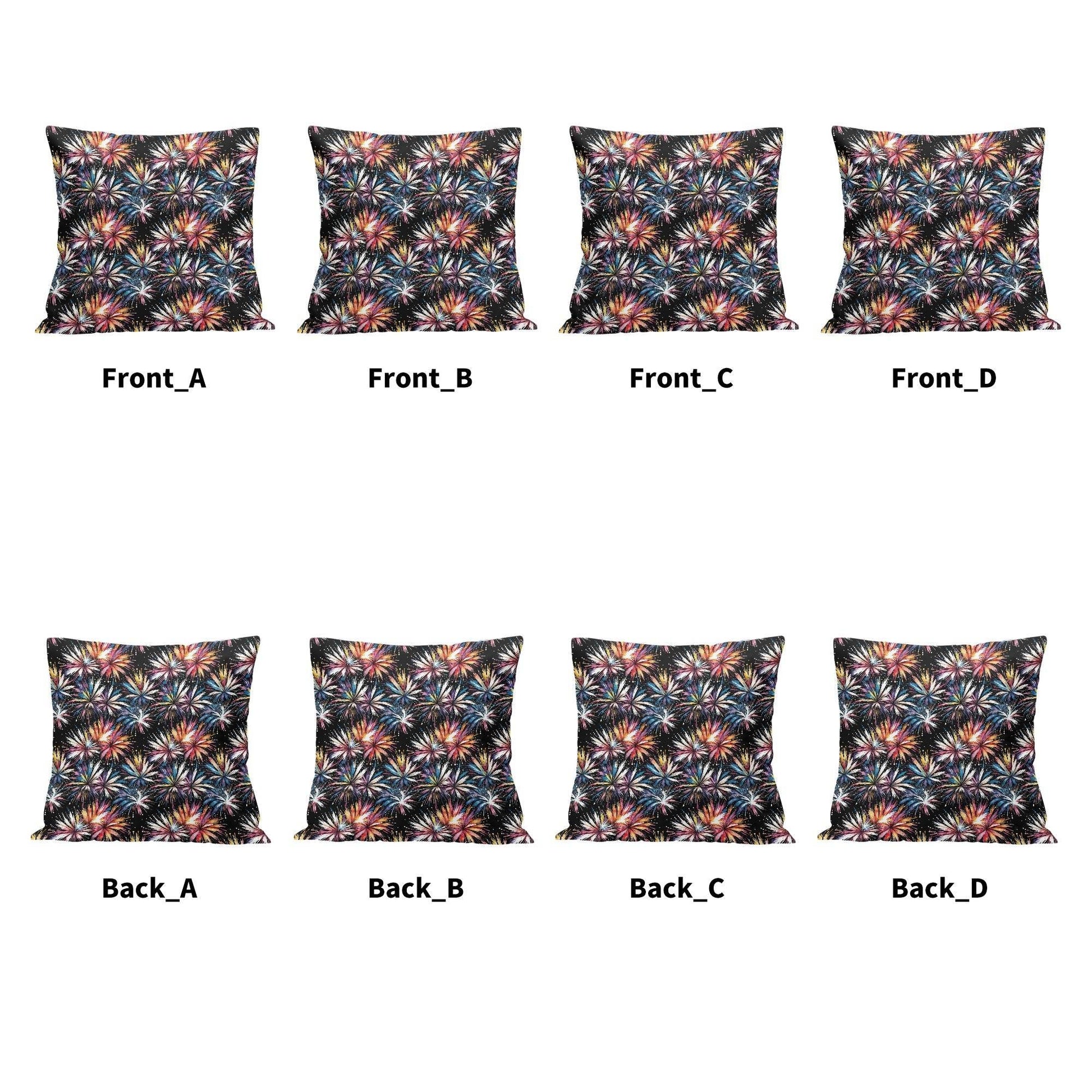 Freedom Fireworks Peach Velvet 4 Pcs Square Pillow Case Covers (5 sizes) - DeRose Seasonal