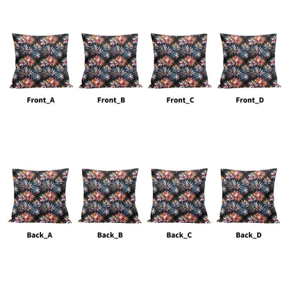 Freedom Fireworks Peach Velvet 4 Pcs Square Pillow Case Covers (5 sizes) - DeRose Seasonal