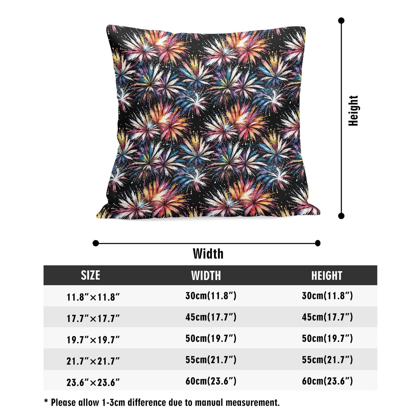 Freedom Fireworks Peach Velvet 4 Pcs Square Pillow Case Covers (5 sizes) - DeRose Seasonal