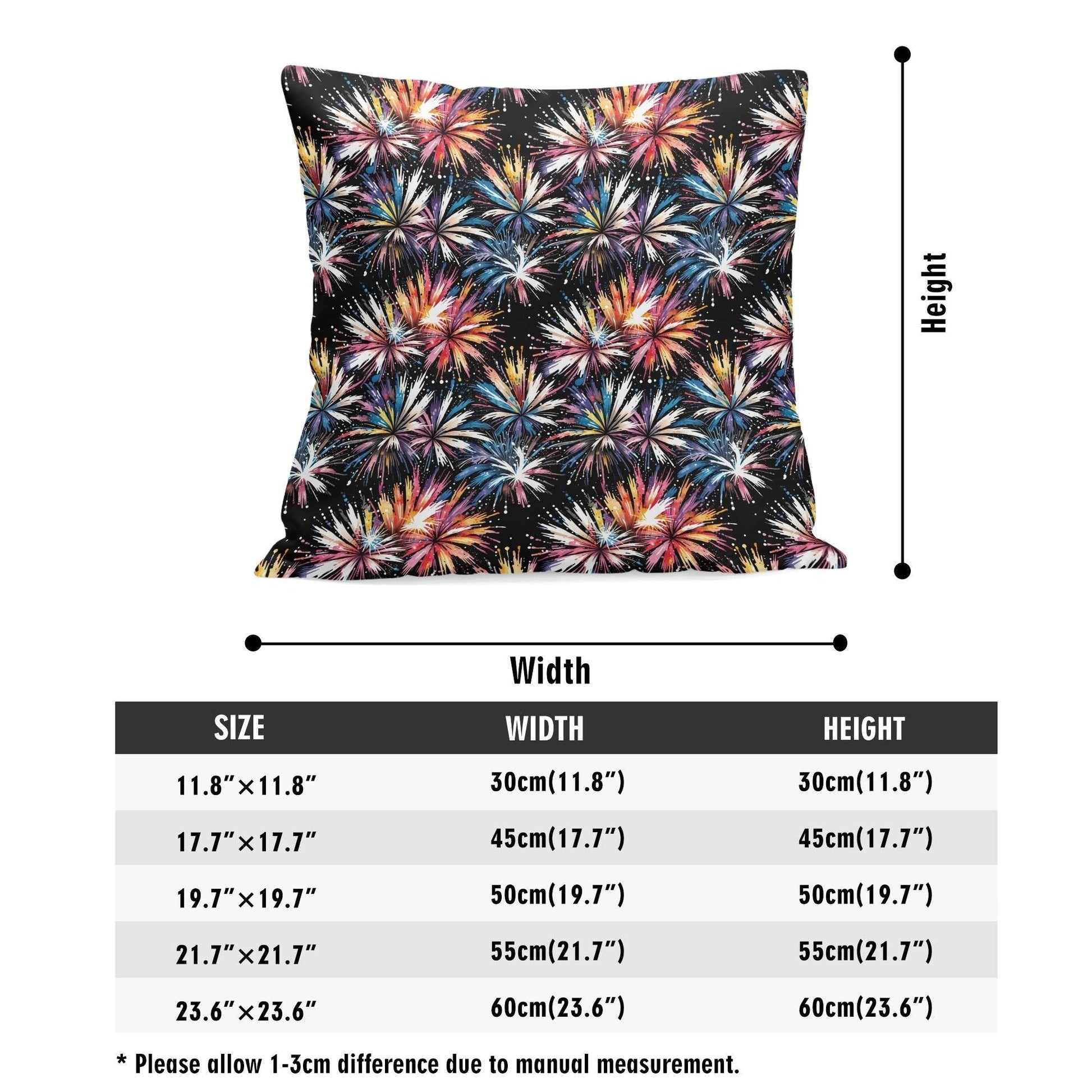 Freedom Fireworks Peach Velvet 4 Pcs Square Pillow Case Covers (5 sizes) - DeRose Seasonal