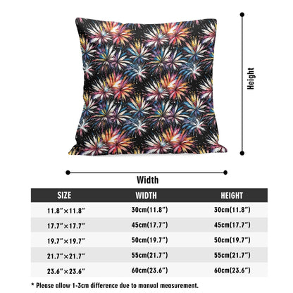 Freedom Fireworks Peach Velvet 4 Pcs Square Pillow Case Covers (5 sizes) - DeRose Seasonal