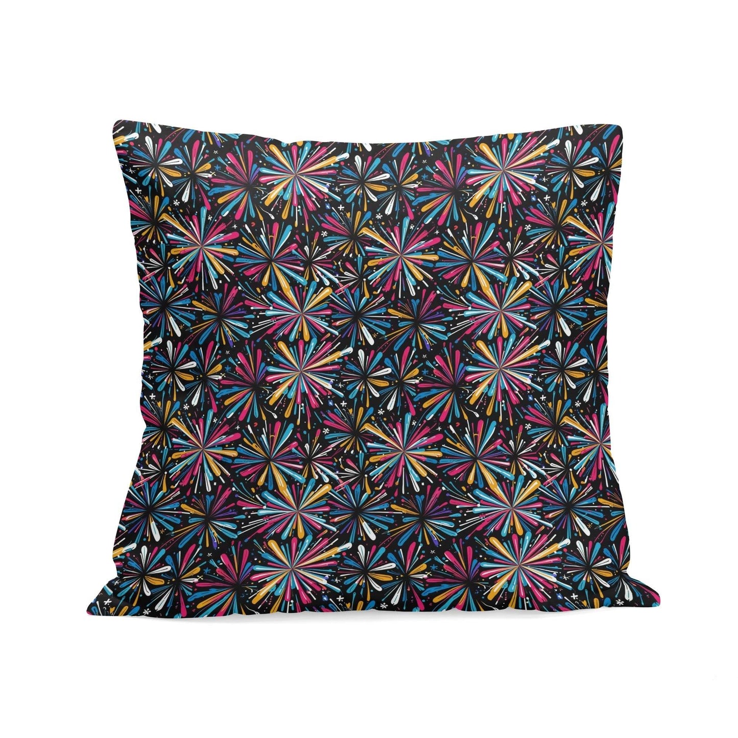 Colorful Fireworks Peach Velvet 4 Pcs Square Pillow Case Covers (5 sizes) - DeRose Seasonal
