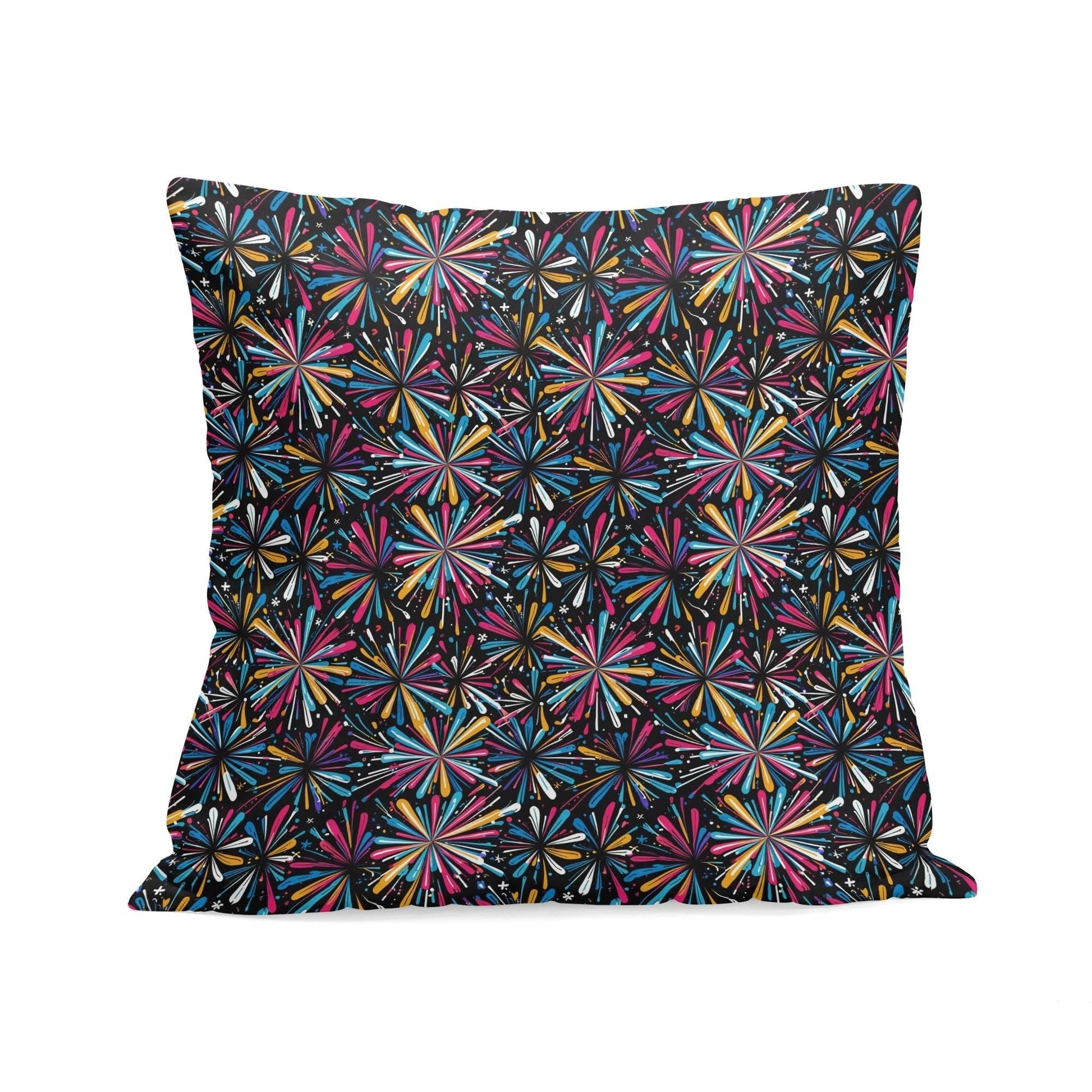 Colorful Fireworks Peach Velvet 4 Pcs Square Pillow Case Covers (5 sizes) - DeRose Seasonal