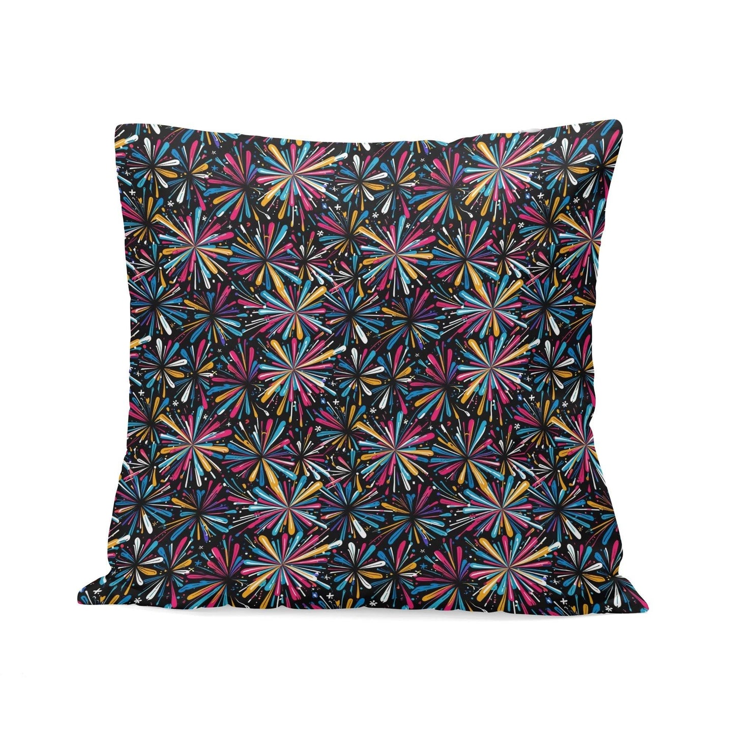 Colorful Fireworks Peach Velvet 4 Pcs Square Pillow Case Covers (5 sizes) - DeRose Seasonal