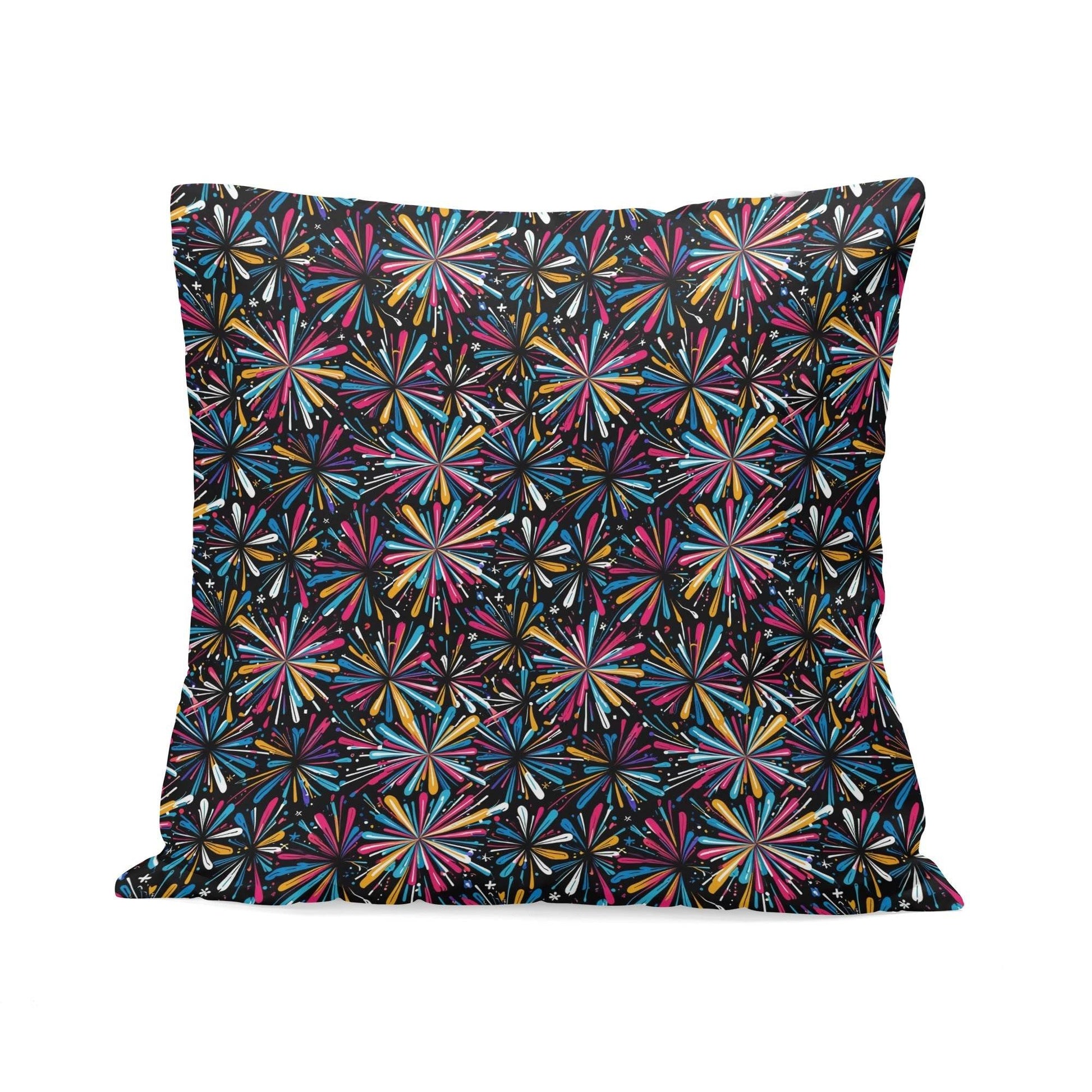 Colorful Fireworks Peach Velvet 4 Pcs Square Pillow Case Covers (5 sizes) - DeRose Seasonal
