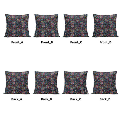 Colorful Fireworks Peach Velvet 4 Pcs Square Pillow Case Covers (5 sizes) - DeRose Seasonal