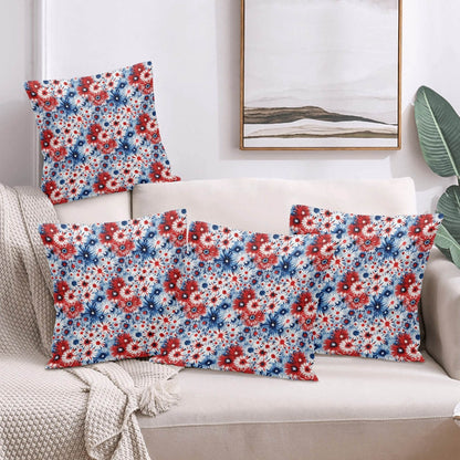 Floral USA Peach Velvet 4 Pcs Square Pillow Case Covers (5 sizes) - DeRose Seasonal