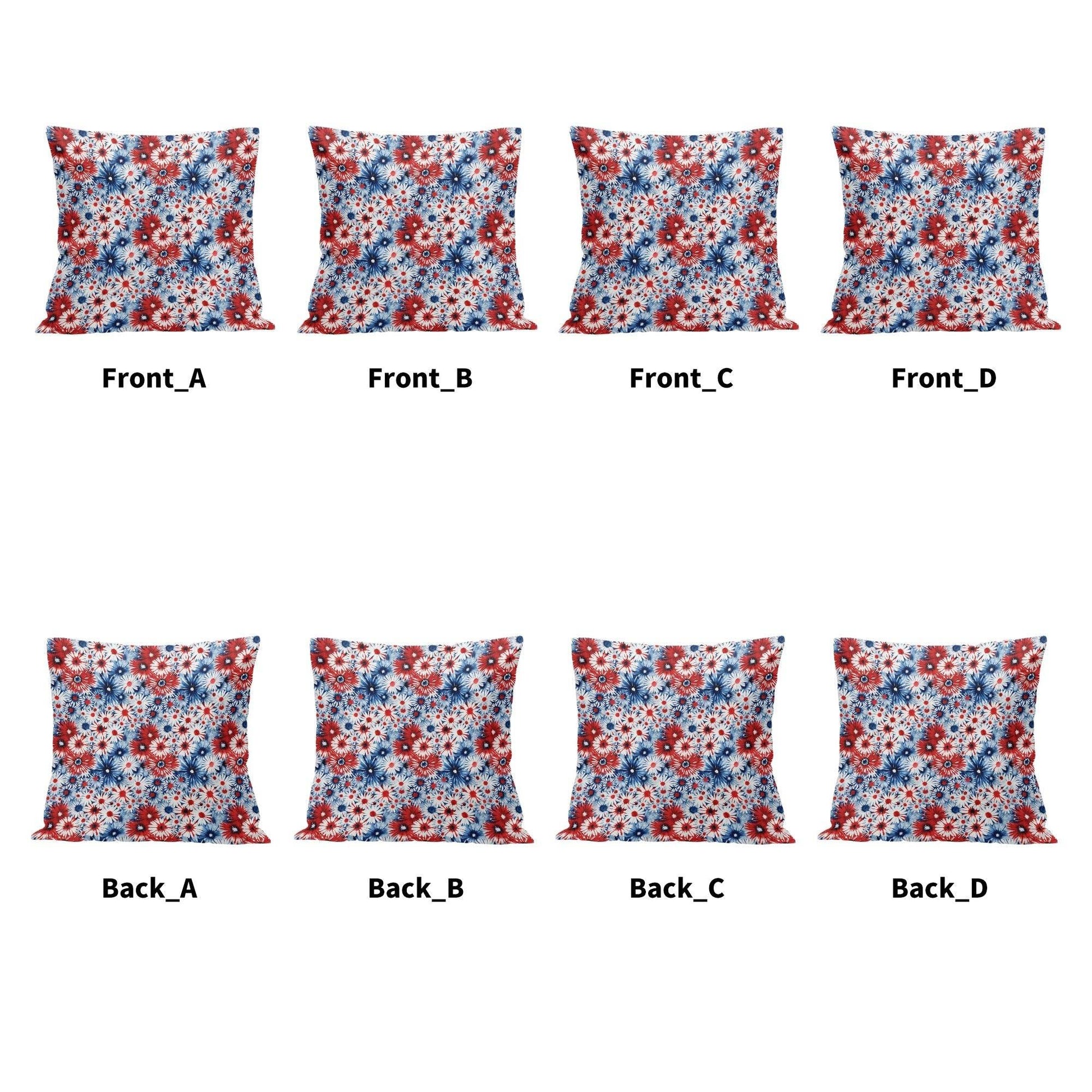 Floral USA Peach Velvet 4 Pcs Square Pillow Case Covers (5 sizes) - DeRose Seasonal