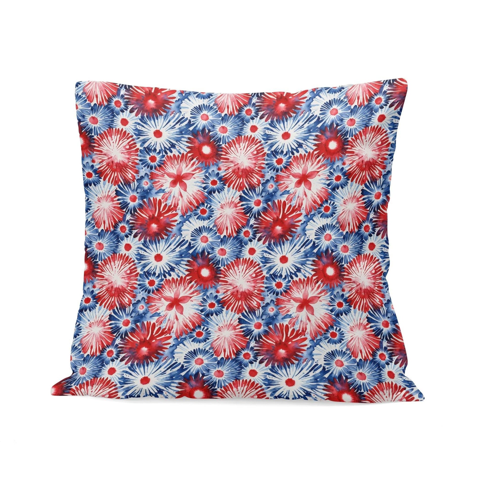 Tie-Dye Fireworks Peach Velvet 4 Pcs Square Pillow Case Covers (5 sizes) - DeRose Seasonal