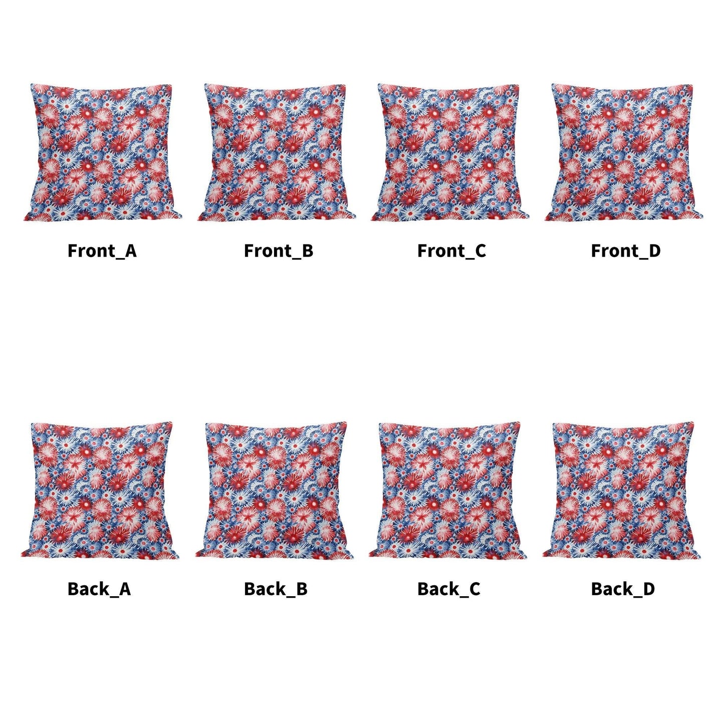 Tie-Dye Fireworks Peach Velvet 4 Pcs Square Pillow Case Covers (5 sizes) - DeRose Seasonal