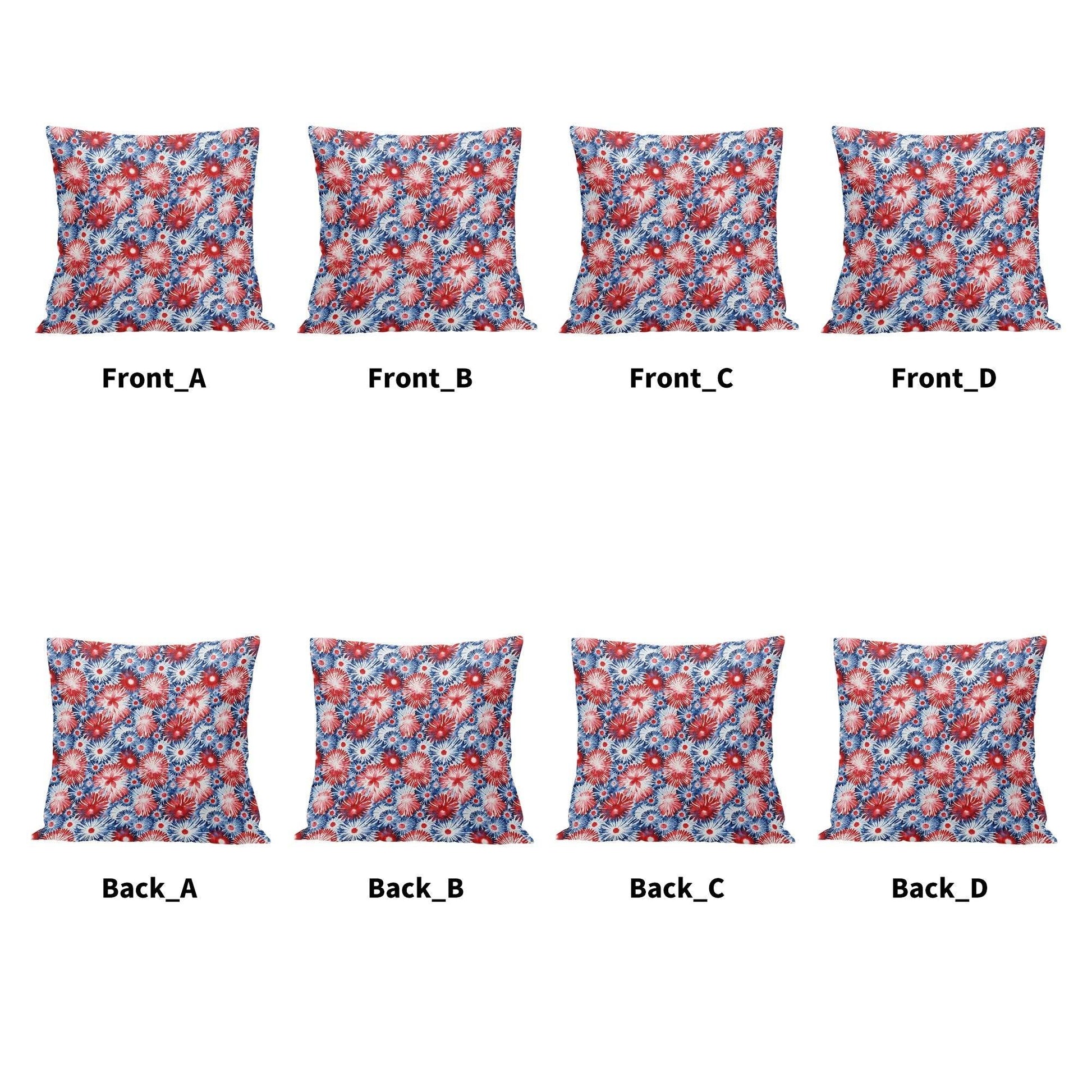 Tie-Dye Fireworks Peach Velvet 4 Pcs Square Pillow Case Covers (5 sizes) - DeRose Seasonal