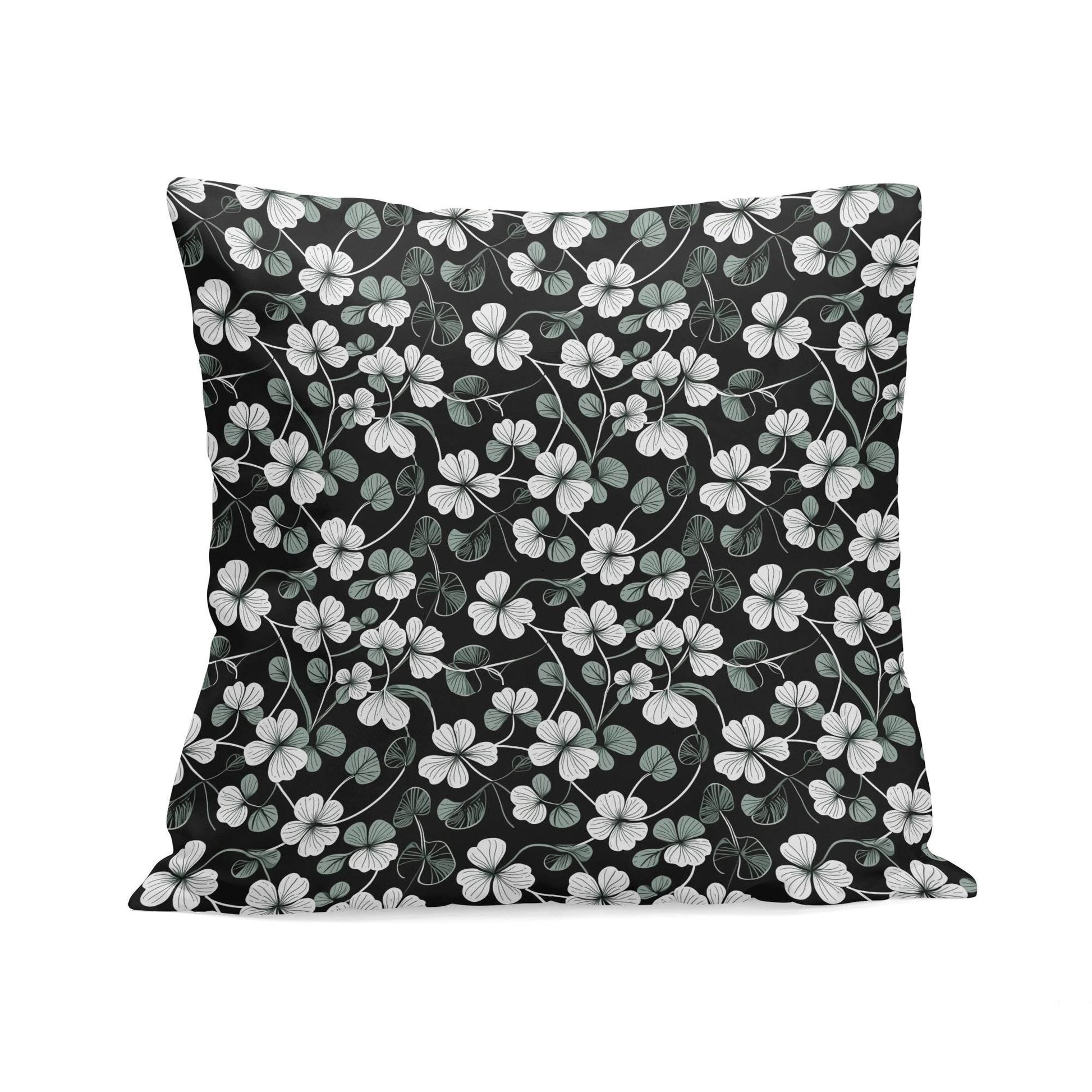 White and Green Clovers Velvet 4 Pcs Square Pillow Case Covers (5 sizes) - DeRose Seasonal