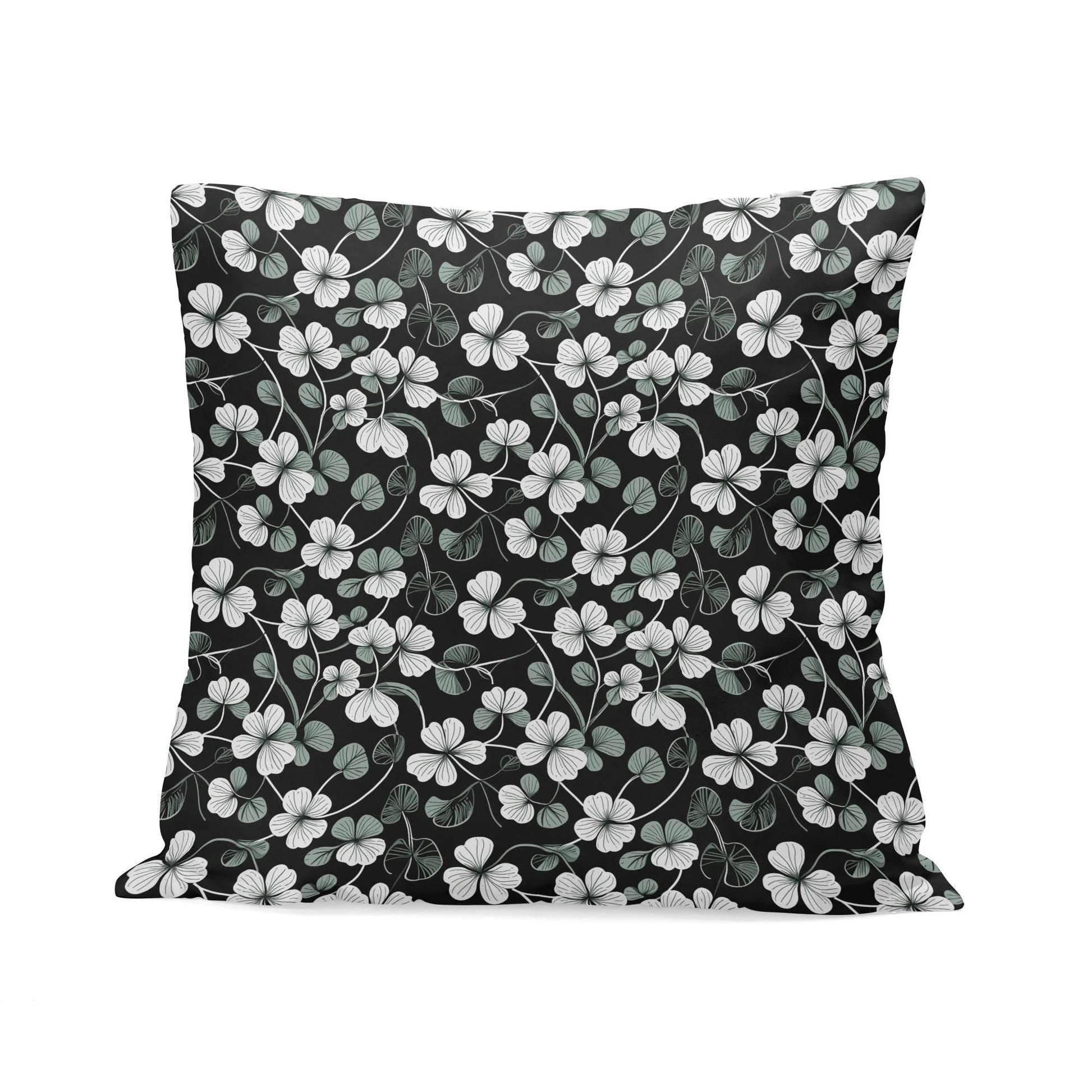 White and Green Clovers Velvet 4 Pcs Square Pillow Case Covers (5 sizes) - DeRose Seasonal