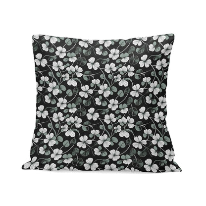 White and Green Clovers Velvet 4 Pcs Square Pillow Case Covers (5 sizes) - DeRose Seasonal