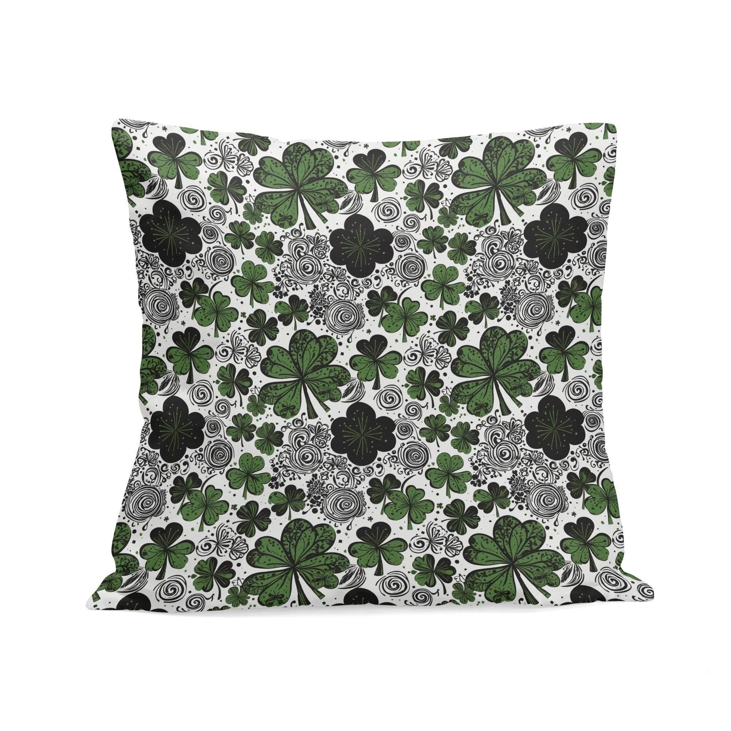 Scribbled Clovers Velvet 4 Pcs Square Pillow Case Covers (5 sizes) - DeRose Seasonal