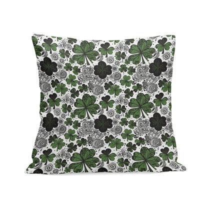 Scribbled Clovers Velvet 4 Pcs Square Pillow Case Covers (5 sizes) - DeRose Seasonal
